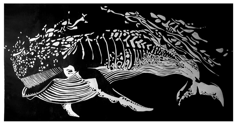 Whale | Linoleum Printings | Works | Silvia Götz